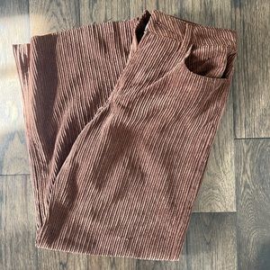 wide leg brown corduroy pants
